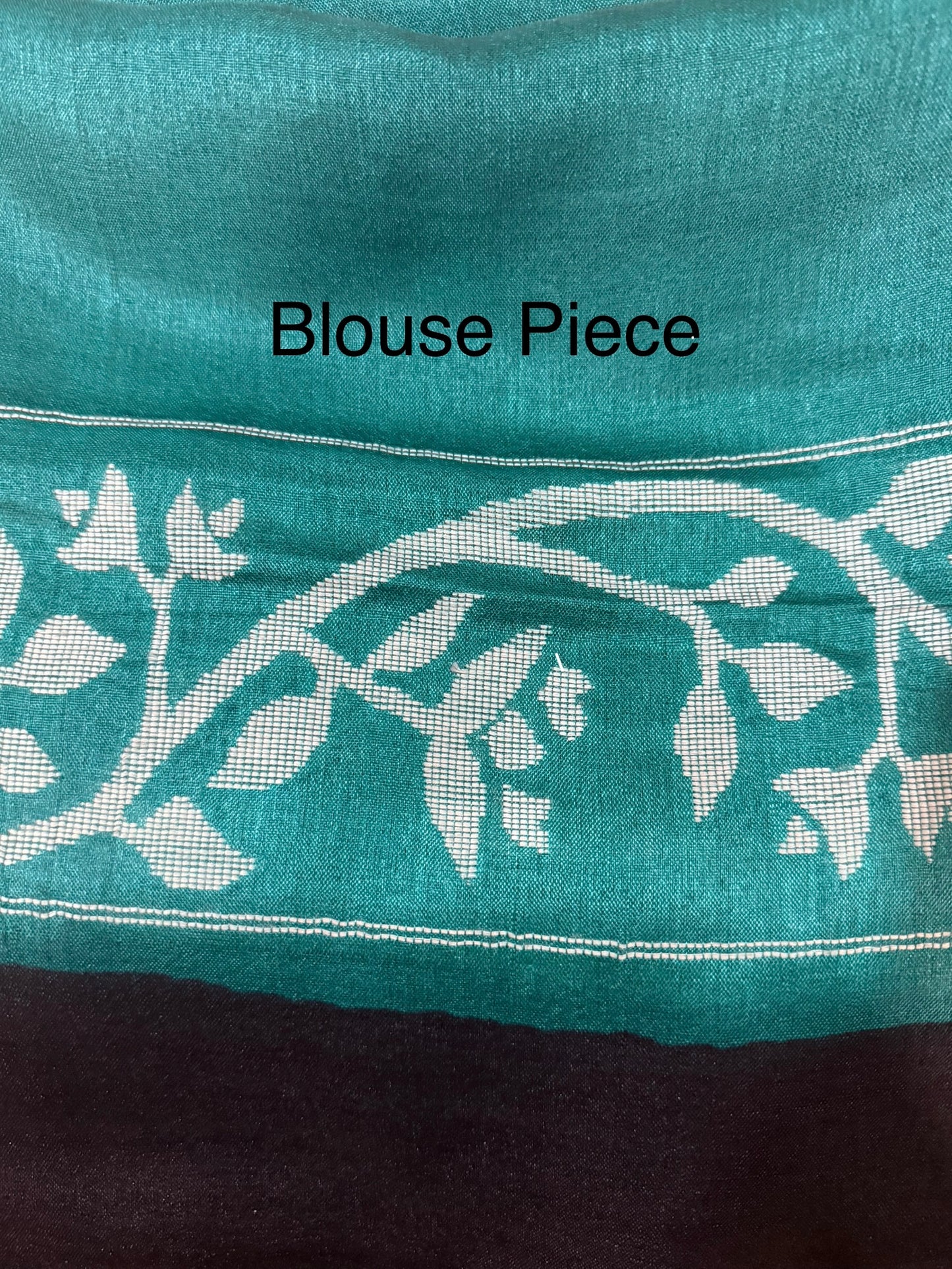 Pure Silk Tussar Jamdani Black Saree