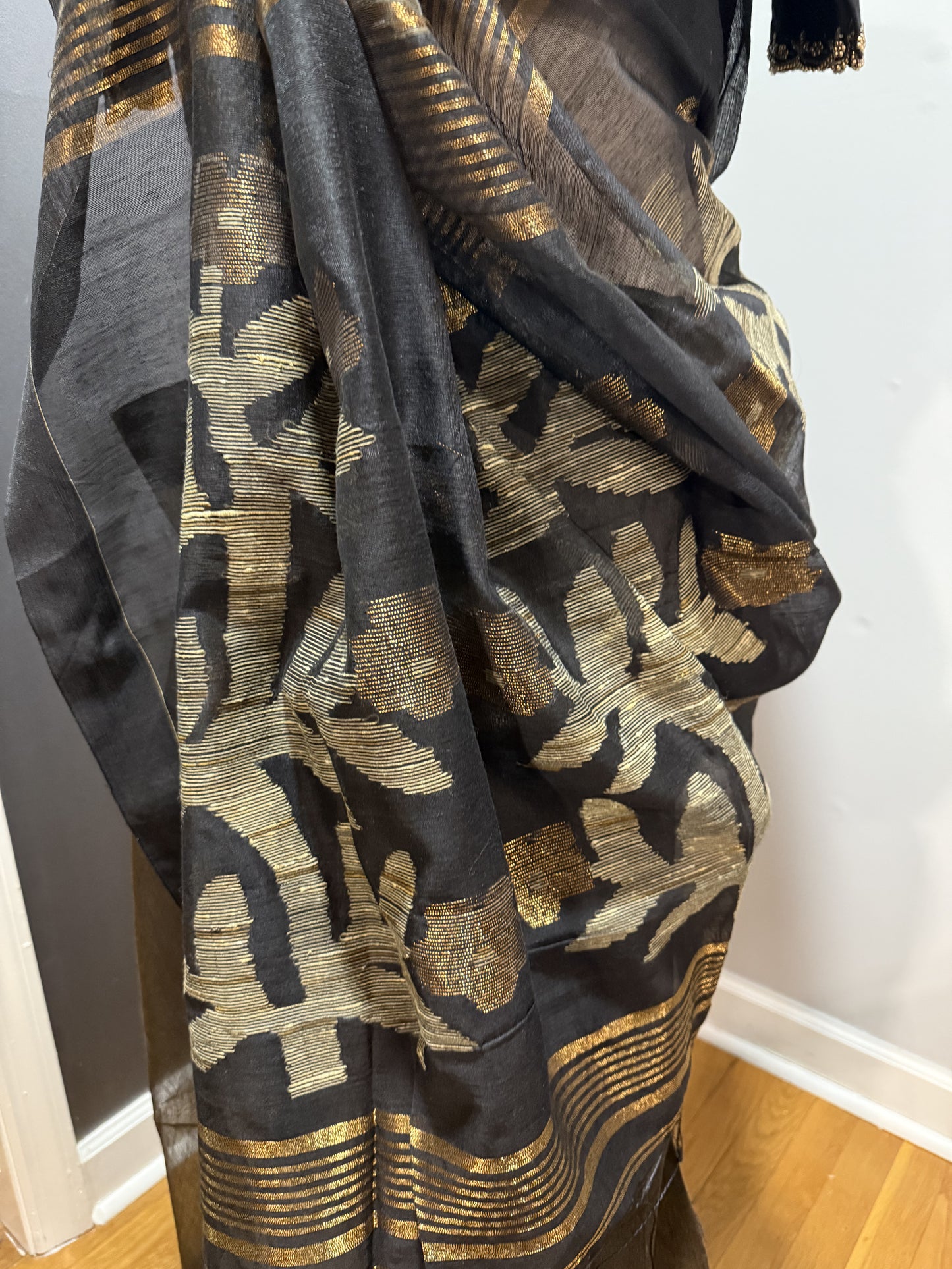 Silk Cotton Jamdani Olive