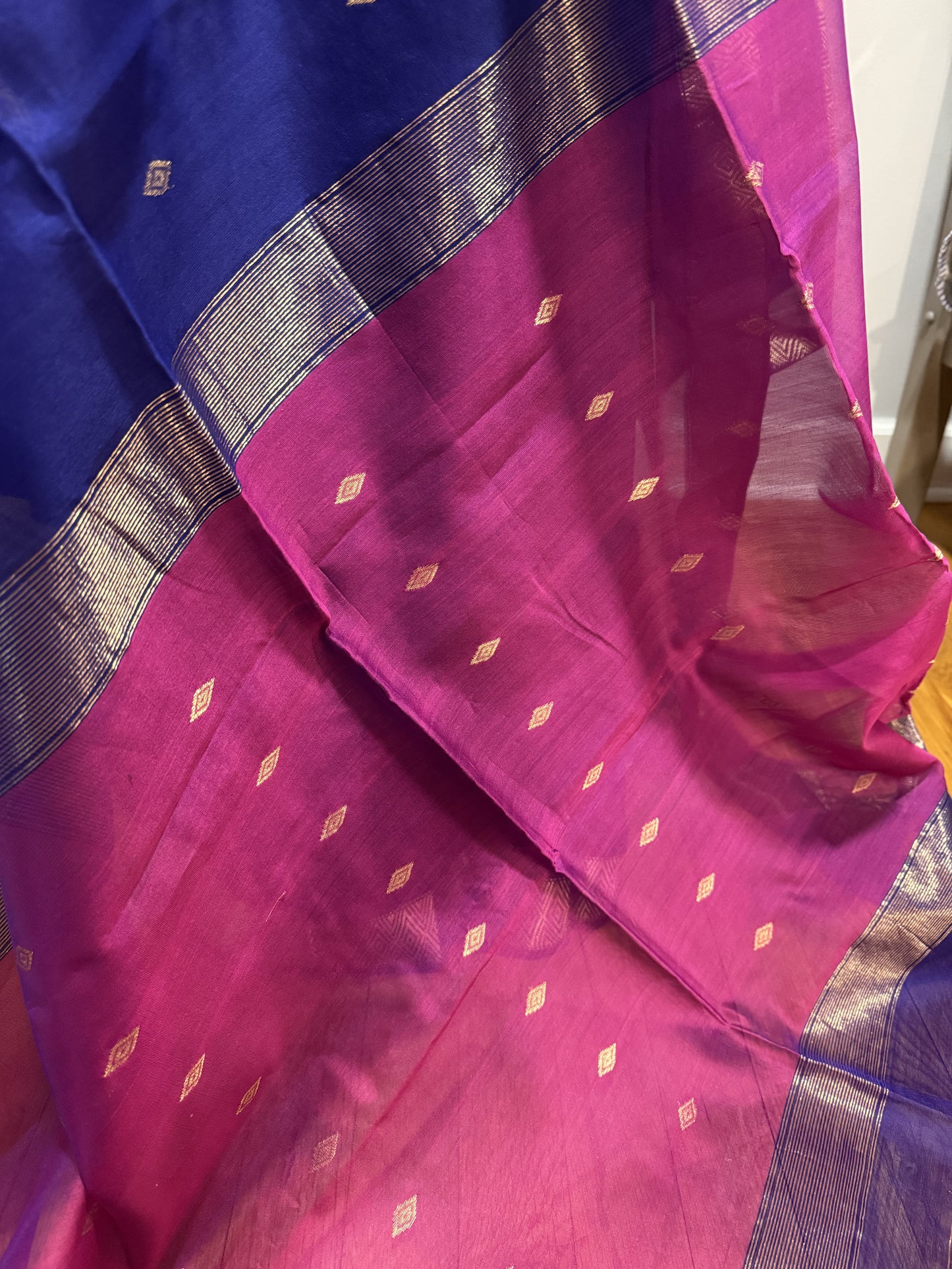 Maheshwari Silk Double Color Purple