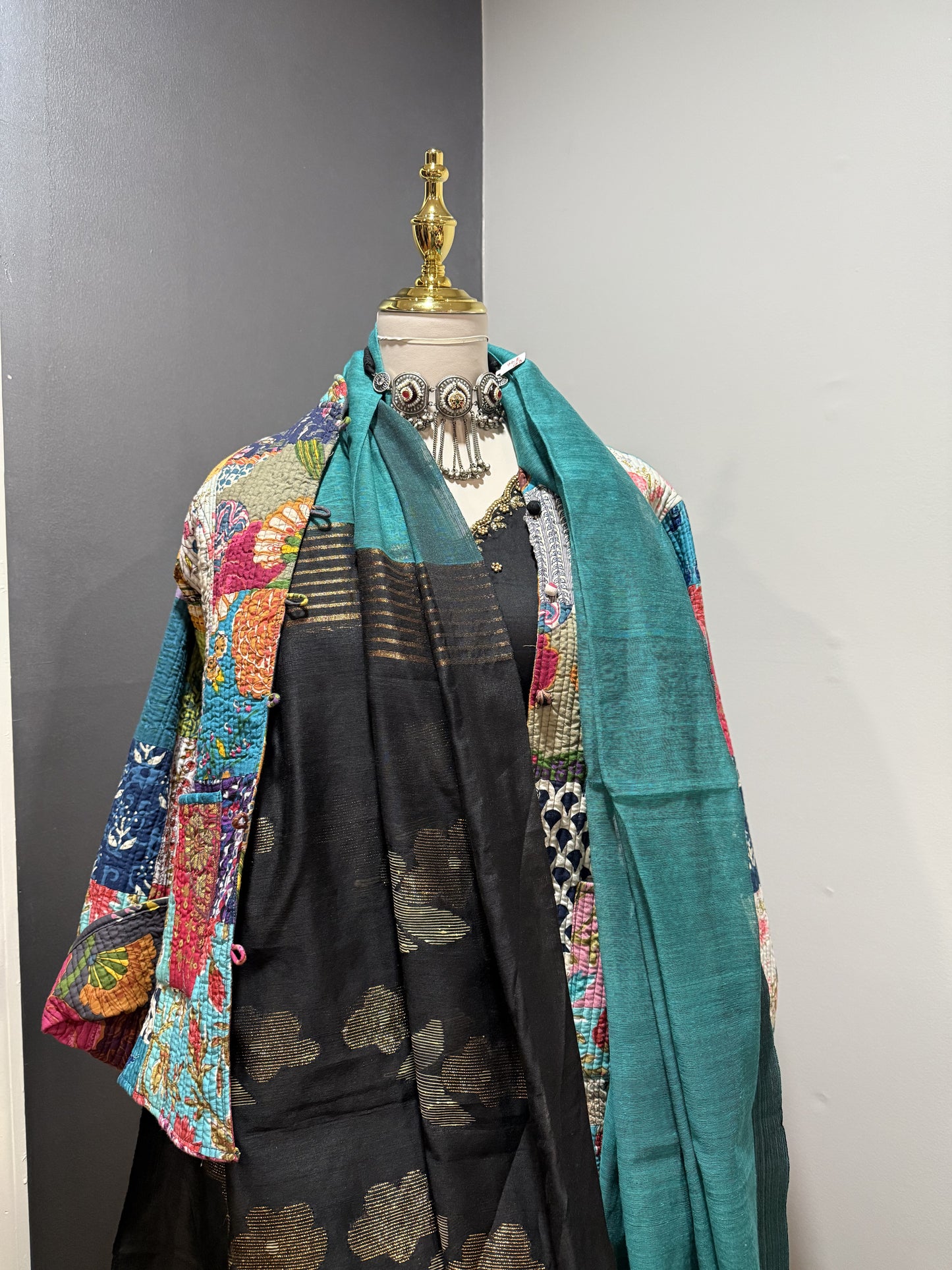 Silk Cotton Jamdani Silk Pallu Saree