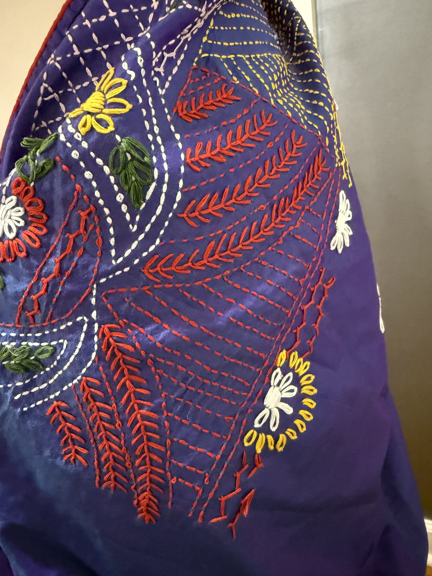 Lambani Embroidery Banglore Silk Purple Saree