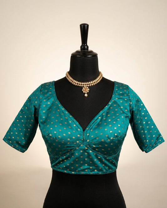 Teal Benarasi Festive Blouse