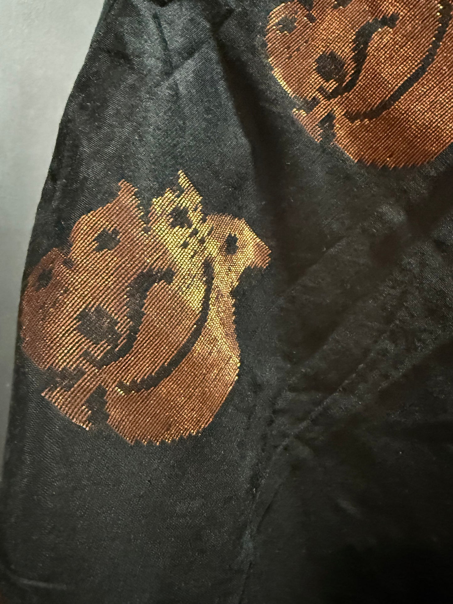 Black Cotton Silk Saree with Contrast Dark Pink Zari border and Copper Buttas