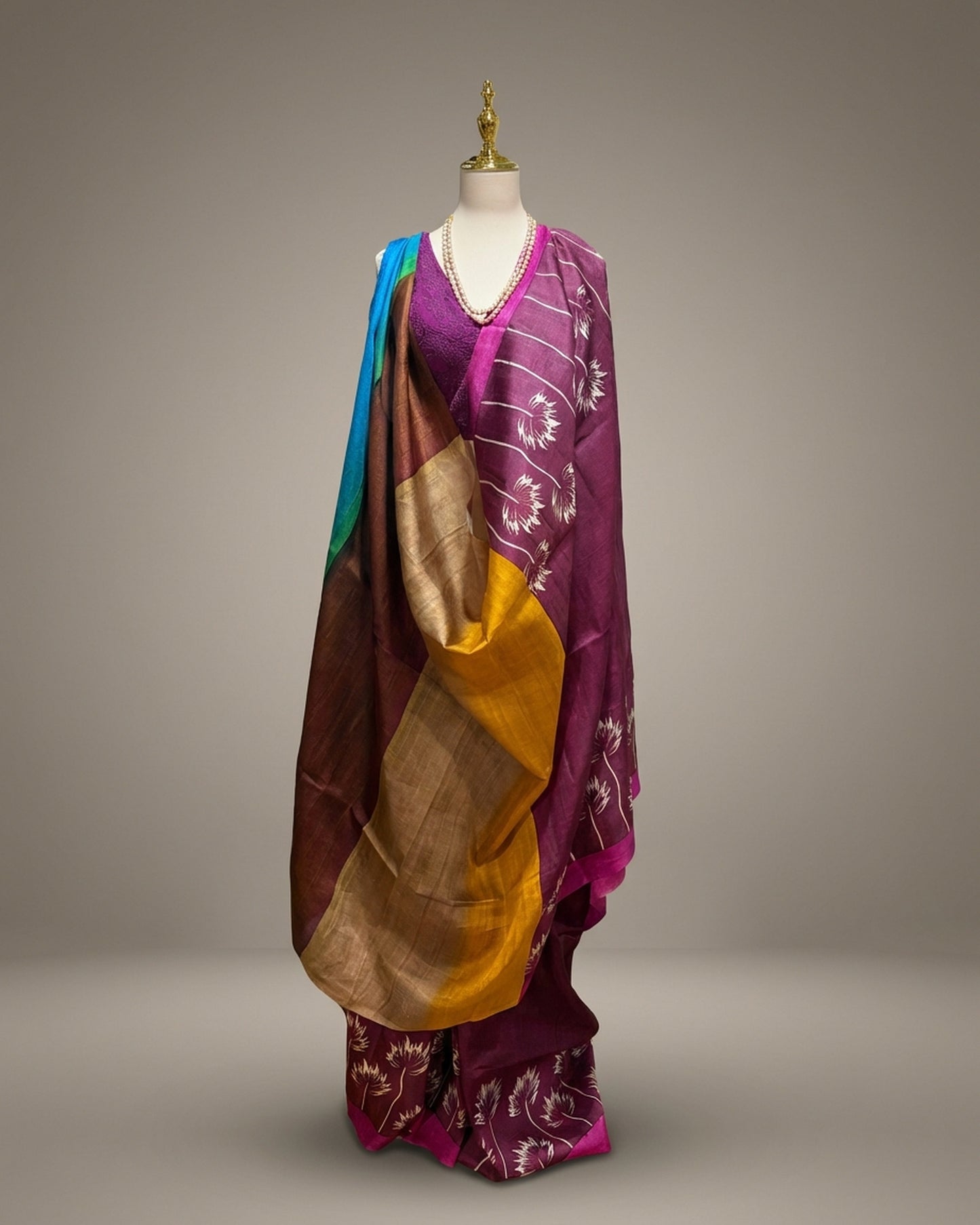Handwoven Pure Murshidabad Silk Mauve | Silk Mark Certified Saree