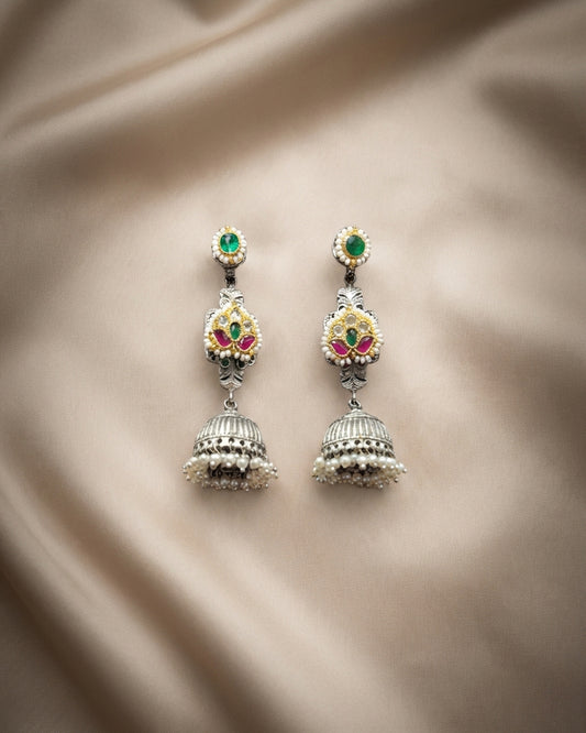 Earring Silver Meenawork Hanging