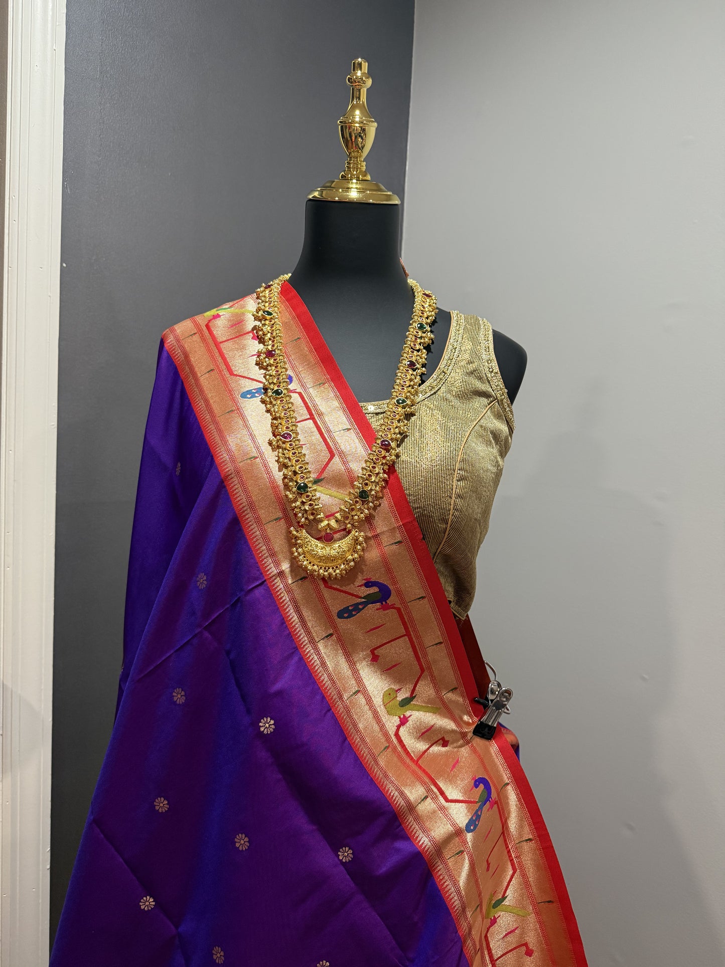 Silk Paithani Purple Saree