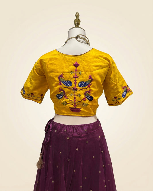 Yellow Embroidered Blouse Blouse