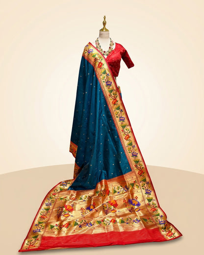 Maheshwari Silk Rust Saree