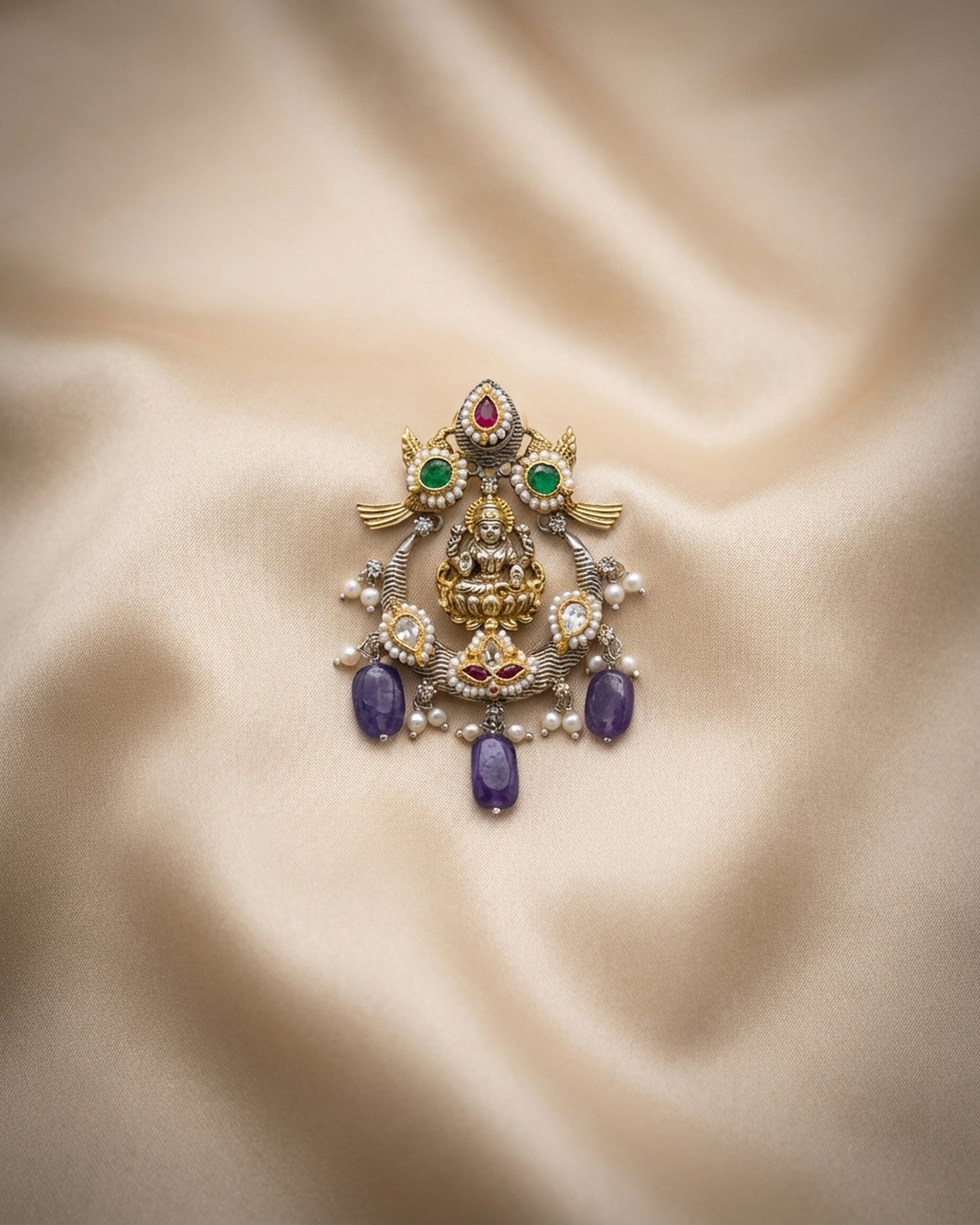 Earring Purple Stone