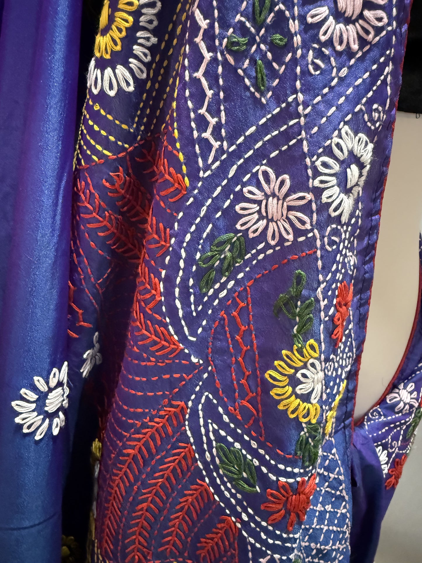 Lambani Embroidery Banglore Silk Purple Saree