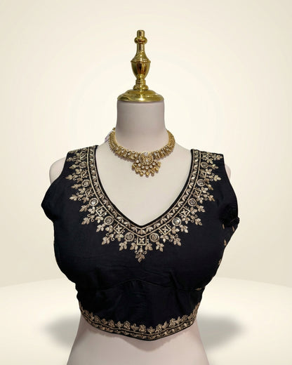 Black Embroidery Blouse
