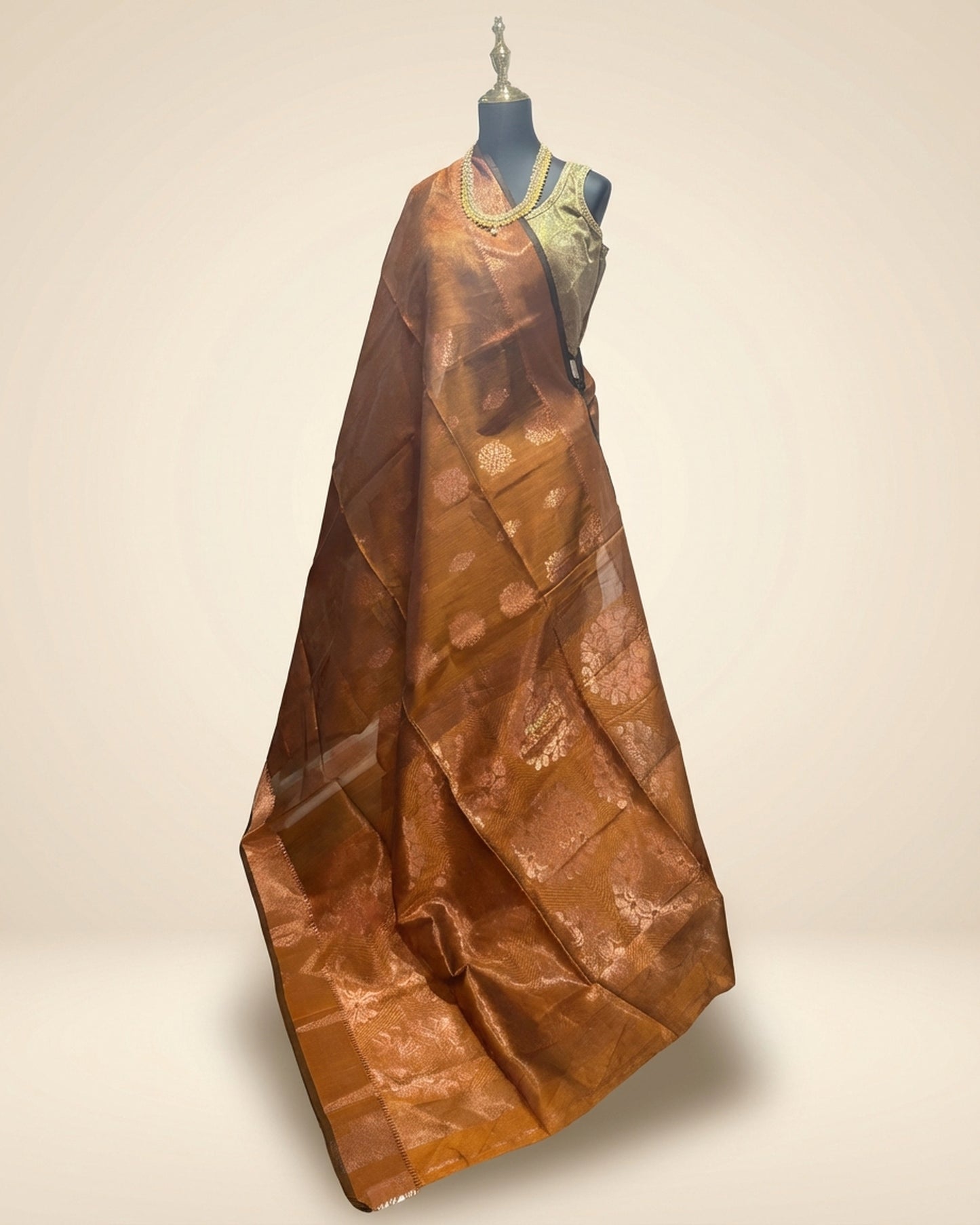 Rust Silk Cotton Saree