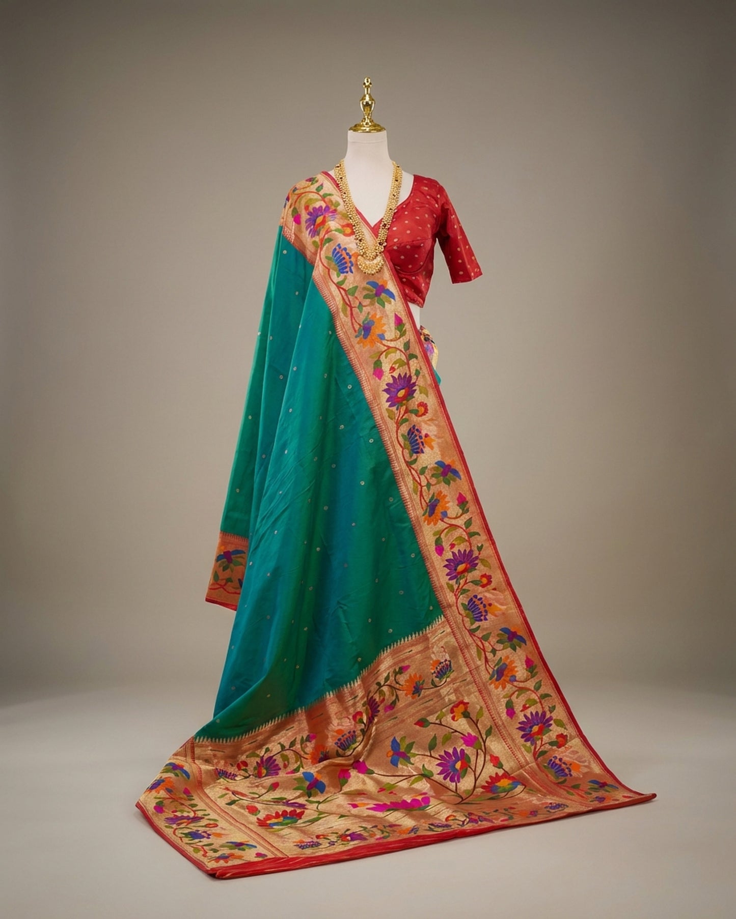 Paithani Silk Green Saree