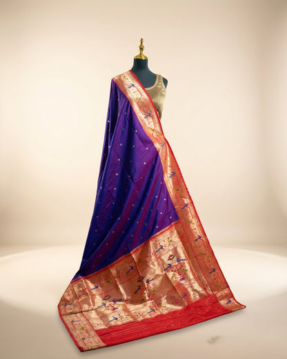 Maheshwari Silk Rust Saree