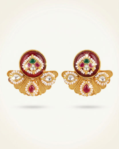 Brass Stud Meenawork Earring