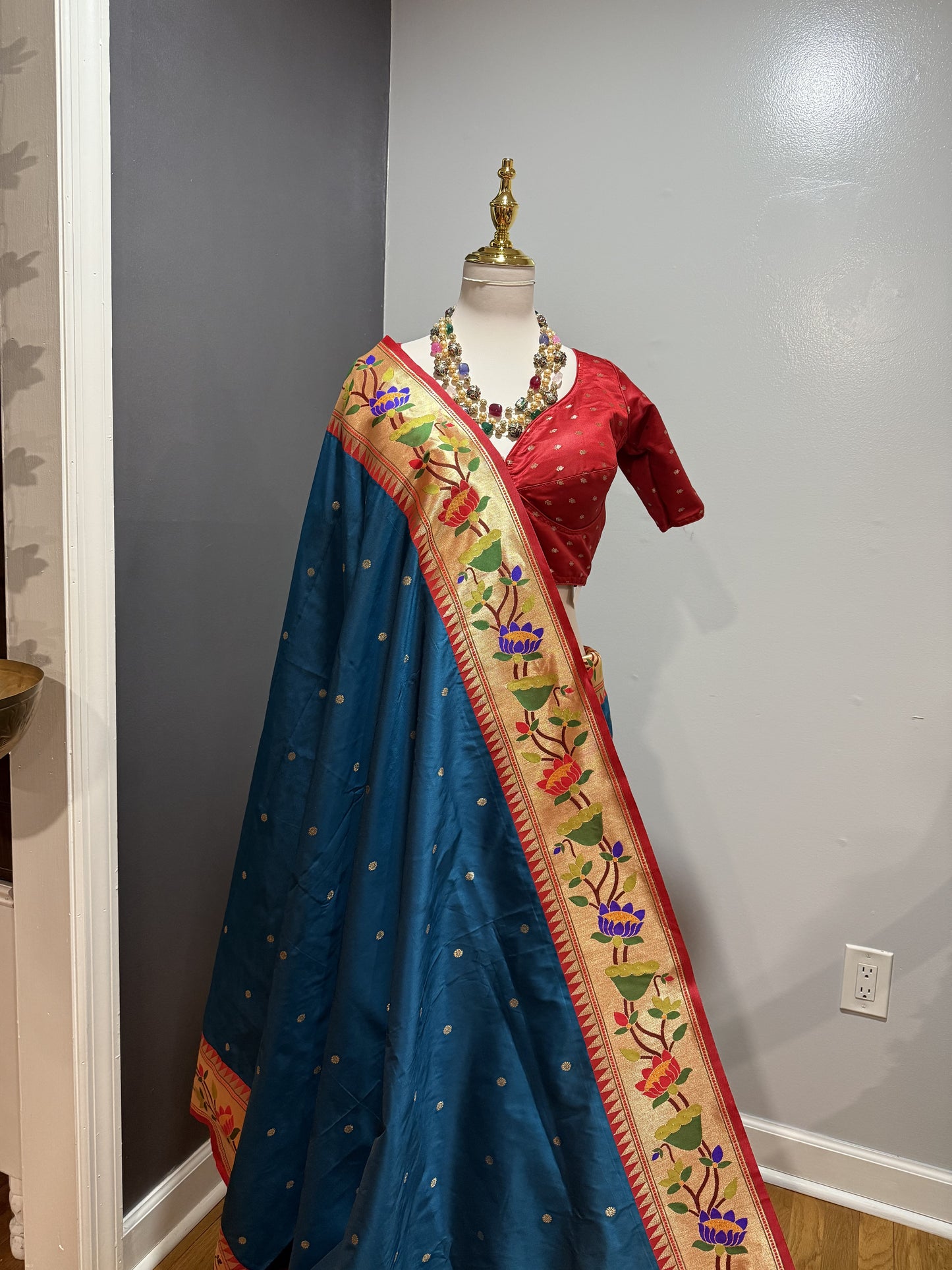 Paithani Silk Teal Saree