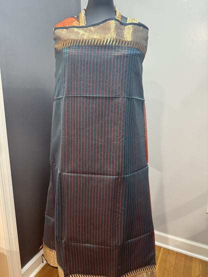 Maheshwari Rust Saree