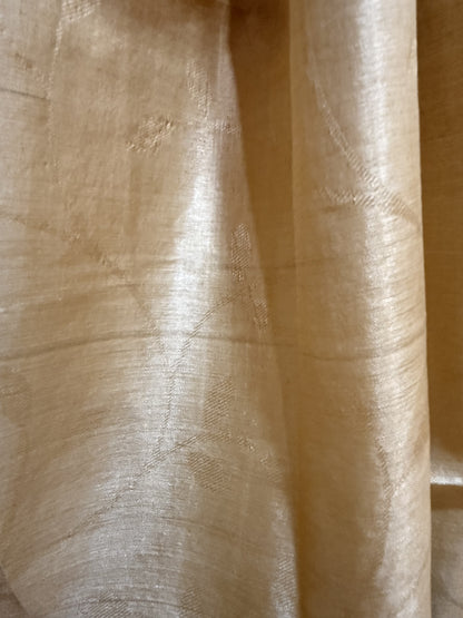 Tussar Silk Jamdani Teal Pallu Saree