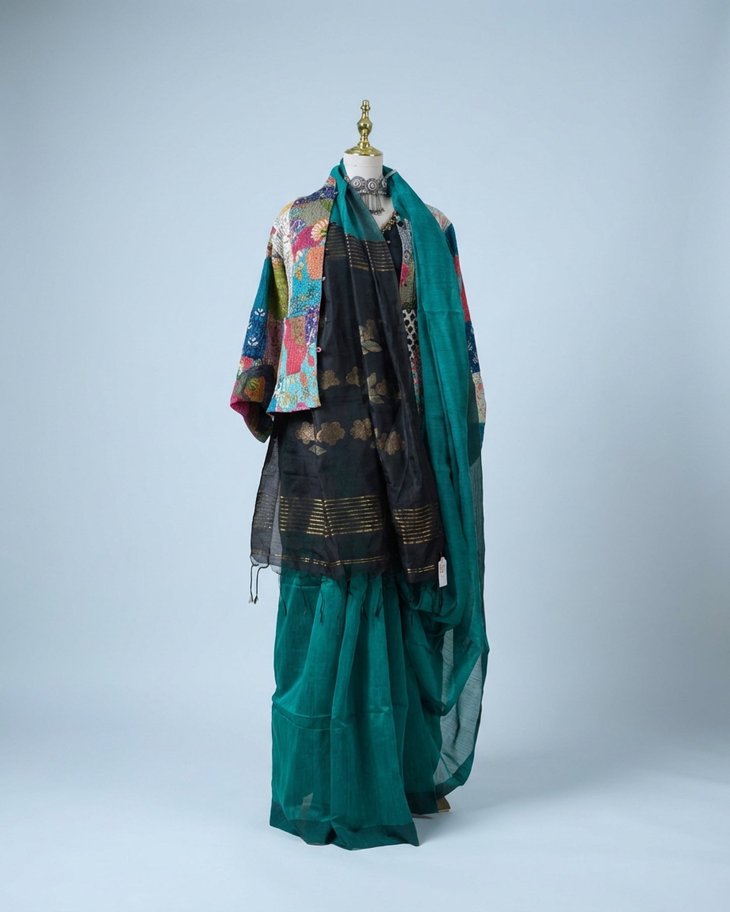 Silk Cotton Jamdani Silk Pallu Saree