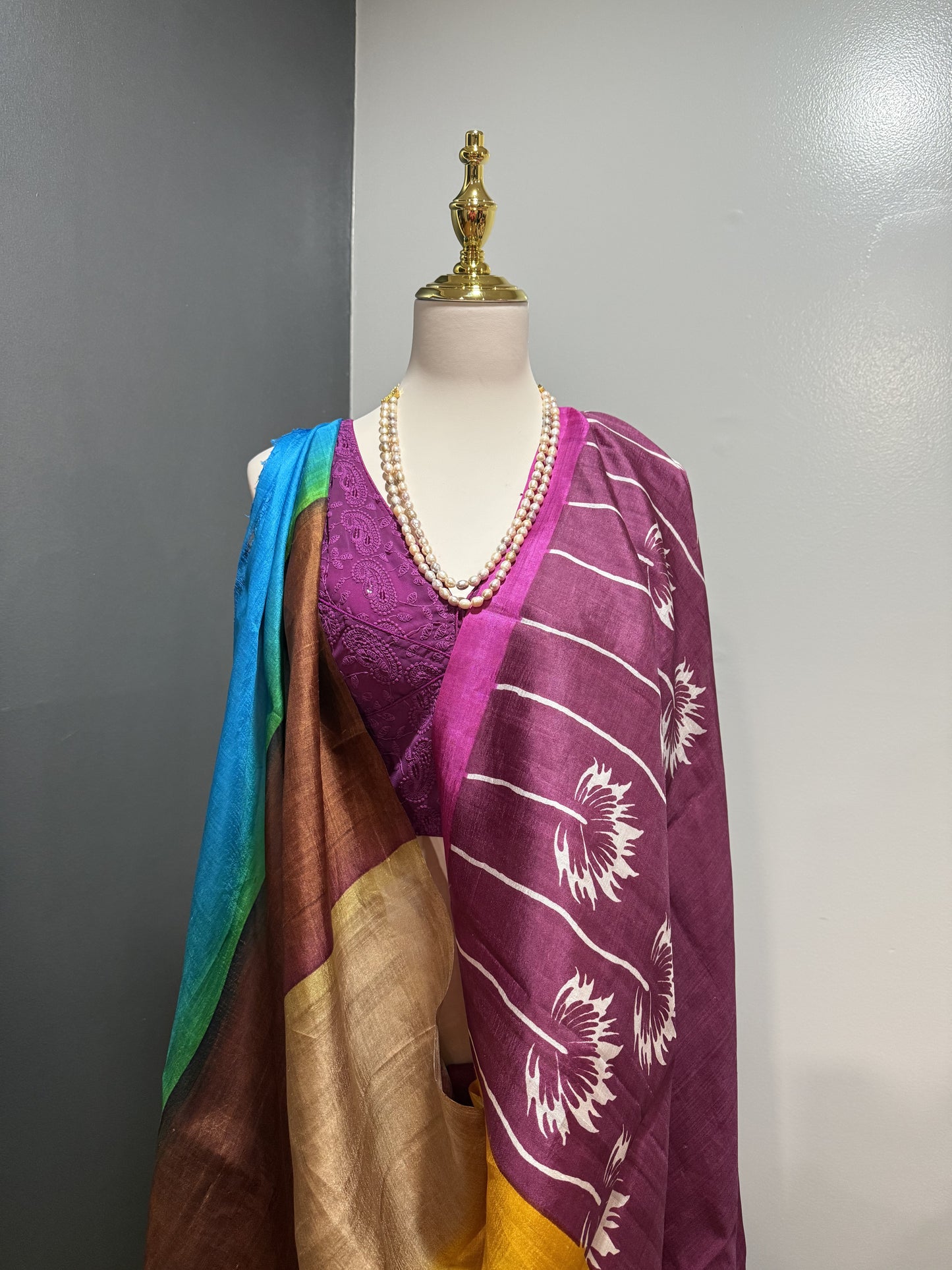 Handwoven Pure Murshidabad Silk Mauve | Silk Mark Certified Saree