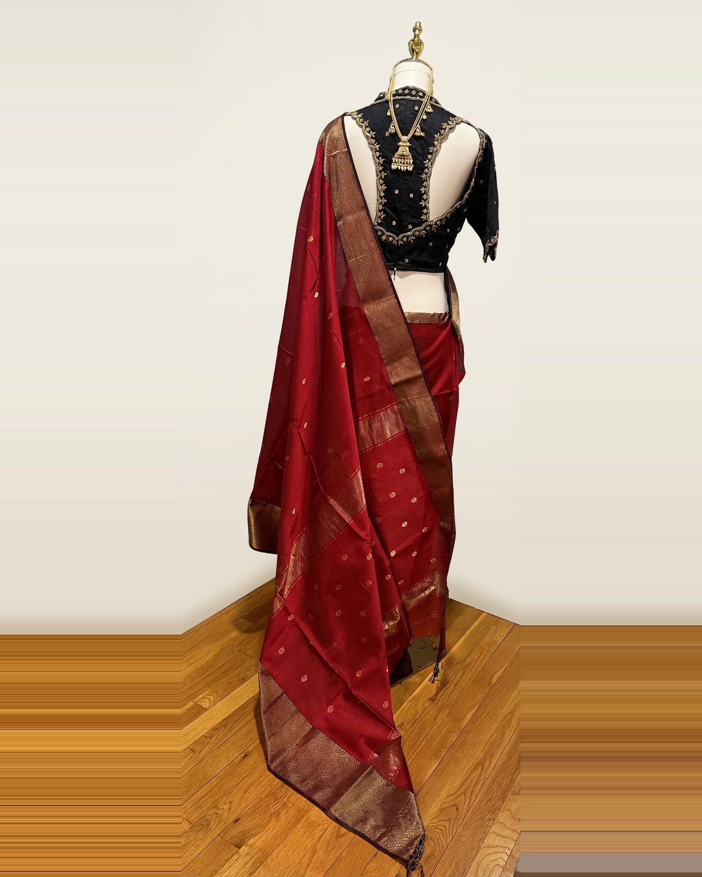 Maheshwari Silk Red Saree