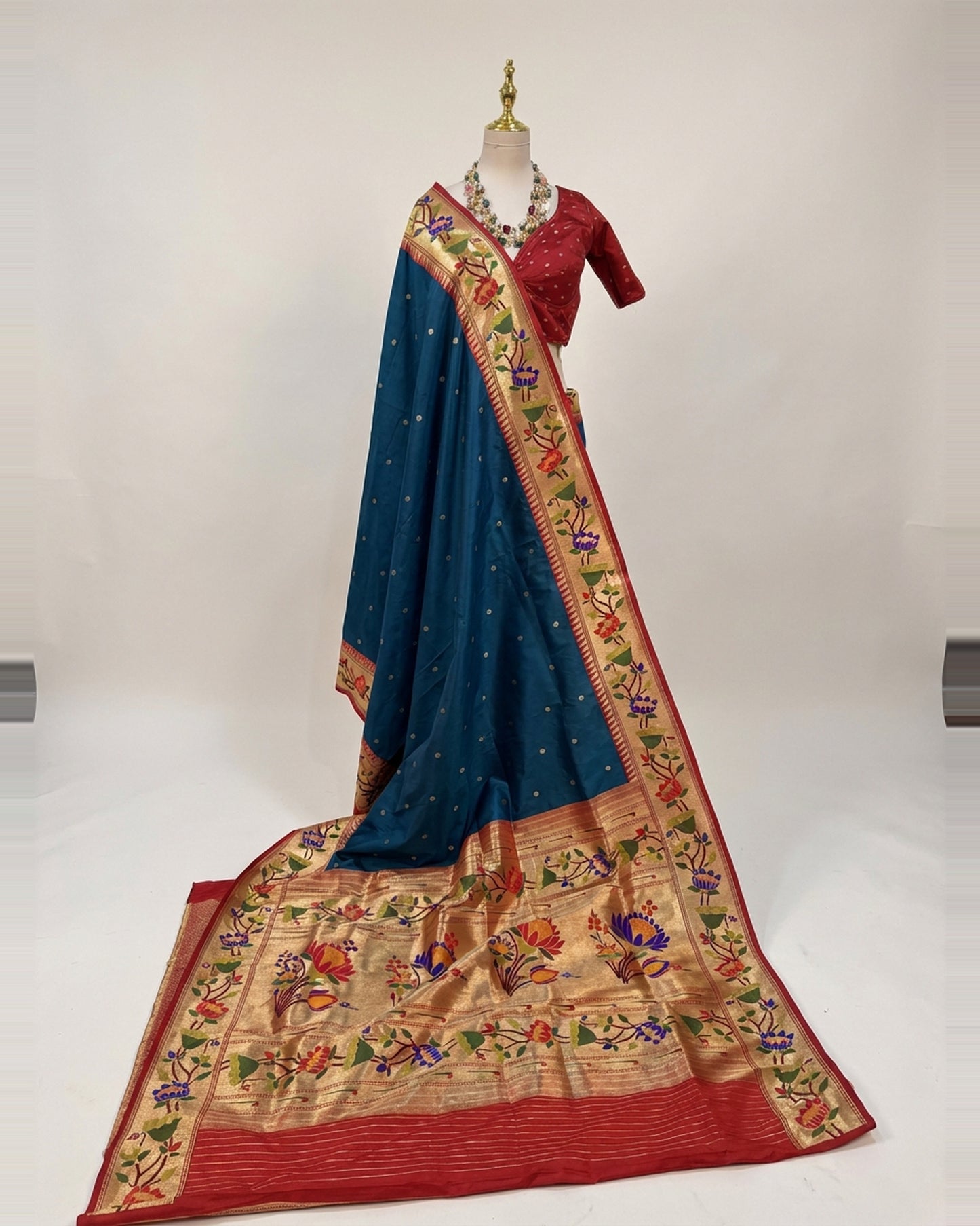 Paithani Silk Teal Saree