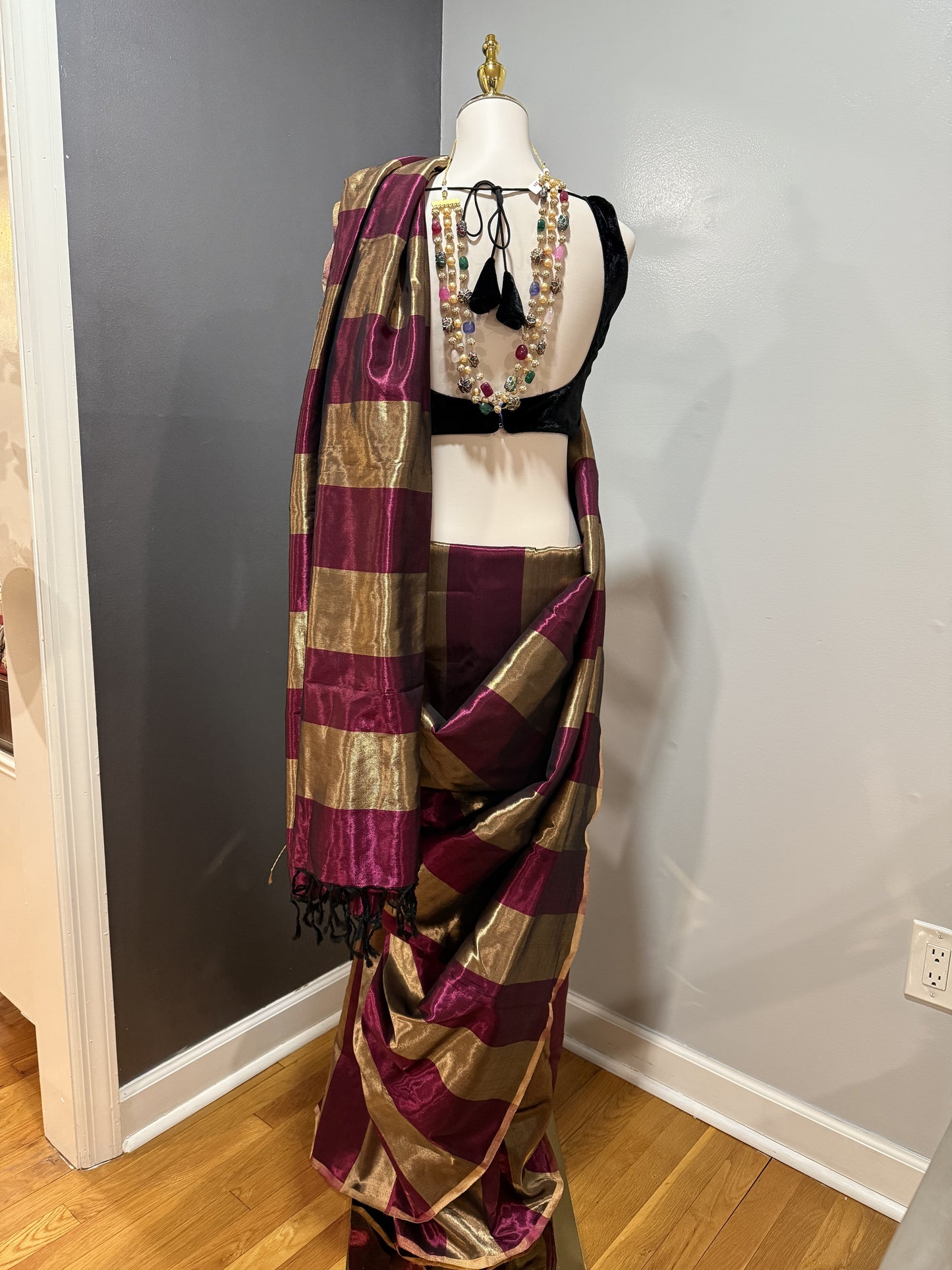 Silk Jacquard Modern Tissue Gold Saree