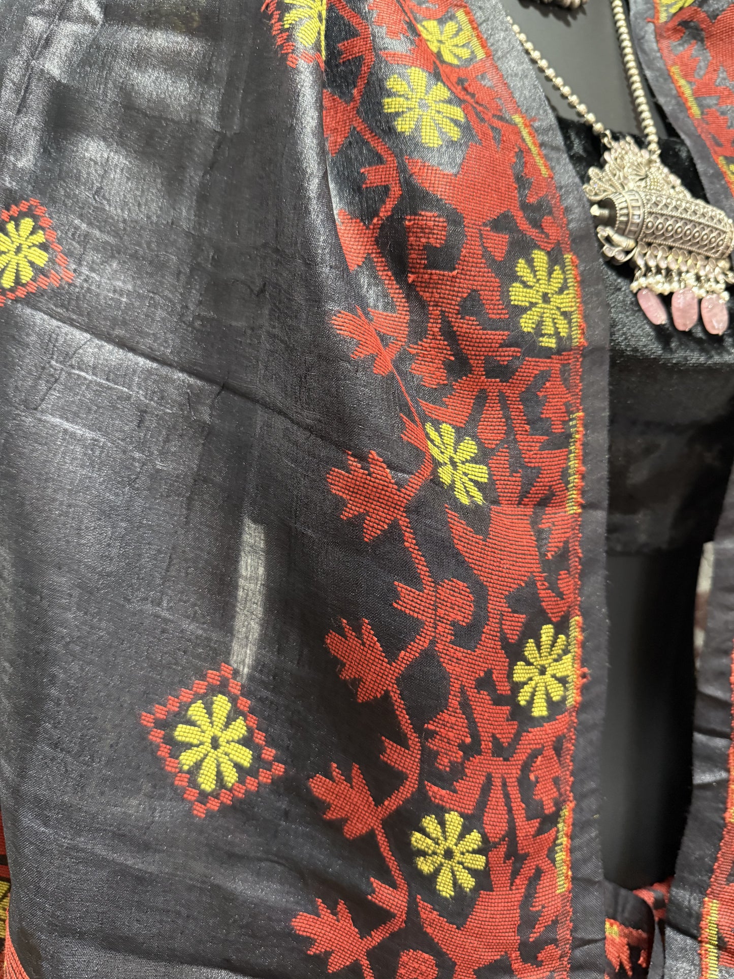 Maheshwari Silk Rust Saree