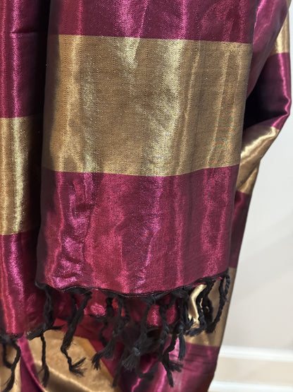 Silk Jacquard Modern Tissue Gold Saree